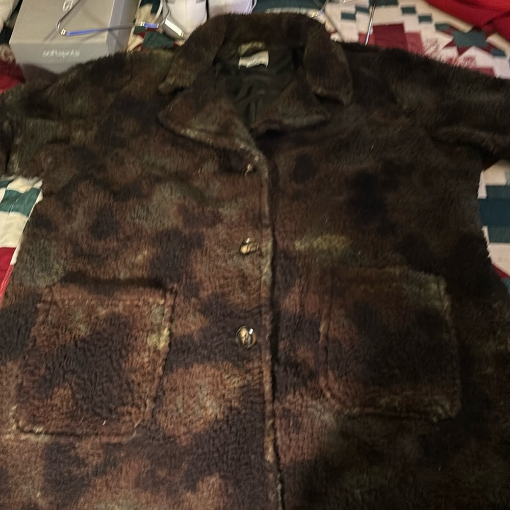 BN Womans Lauren 3XL CAMO Sherpa fleece 3/4 button COAT JACKET